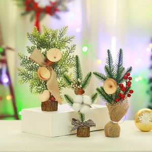 Decorazioni natalizie Ornamenti da 25 cm Finestra del desktop Mini decorazione dell'albero Scena del festival delle piante in vaso