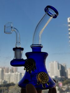Copo de vidro Bong Hookahs Mini Dab Rigs inebriante Vidro Fumaça de óleo Cachimbos de água Acessórios exclusivos para fumar com tigela de 14 mm 7,1 polegadas