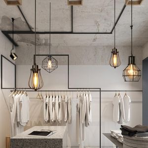 Pendantlampor American Industrial Retro Light Iron Single Loft Hanging Lighting E27 Kitchen Chandelier Luminaire Suspendu