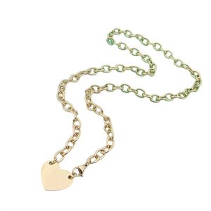Collar de dise￱ador de brazalete de moda Collar de acero inoxidable Cadena de oro 3 colores Cuerto colgante de coraz￳n Joya de joyer￭a de lujo Accesorios para novia