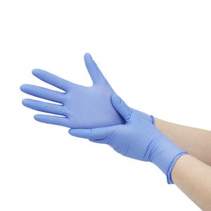 6 parstock i USA eng￥ngspulver gratis fabrikspris Ice Blue Nitrile Medical Examination Work Peksk￤rmhandskar