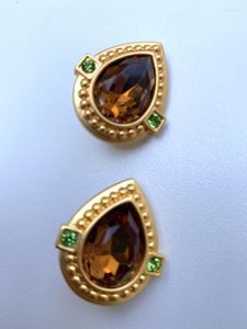 Backs Earrings Timeless Wonder Vintage Crystal Zirconia Waterdrop Clip For Women Designer Jewelry Goth Non Pierced Gift Mediaeval 3212