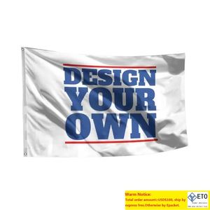 Anpassade flaggor Banners Polyester Digital Printing för inomhus utomhus högkvalitativ reklamfrämjande med mässing Grommets
