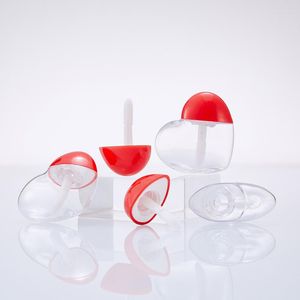 Bottiglie di stoccaggio all'ingrosso 5ML lucidalabbra vuoto tubo di plastica riutilizzabile a forma di cuore fai da te smalto per labbra contenitore cosmetico strumento trucco portatile