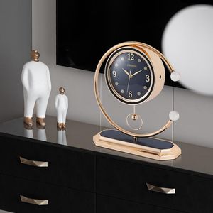 Orologi da parete FQ Household Minimalist Modern Light Orologio a pendolo di lusso Decorazione da tavolo Scrivania