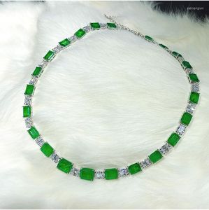 Ketten 2022 S925 Silber Halskette Klassische grüne Damen Advanced Emerald Female Schmuck