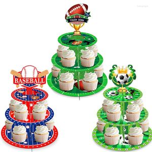 Suministros festivos de 3 niveles touch topcake topcake para fútbol/béisbol feliz cumpleaños béisbol/fútbol decoraciones de fiesta de juego de béisbol