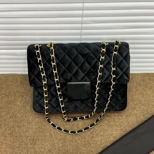 Bayanlar kadife jumbo klasik c kapitulu çantalar tek flep vintage altın metal donanım zinciri omuz crossbody cüzdan ile kese lüks büyük kapasiteli çantalar 30cm