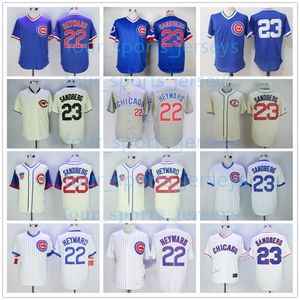 Camisas de beisebol retrô 22 Jason Heyward 23 Ryne Sandberg Masculino Feminino Tamanho S-6XL sdskndsasdas