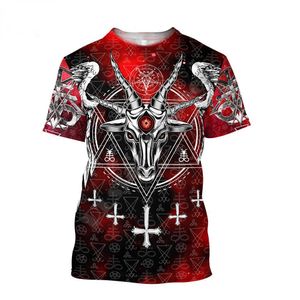 Satan Devil T-shirts Herr 3D Snabbtorkande och åtsittande Full Print Kortärmade T-shirts Sommar Unisex-skjortor t-shirt mode Herrkläder
