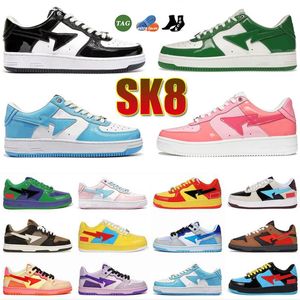 Top Fashion Designer Casual Sk8 Sta Scarpe Uomo Donna Nero Bianco Rosa ABC Verde Arancione M2 Camouflage Trainer Sport Platform Sneakers Ghj