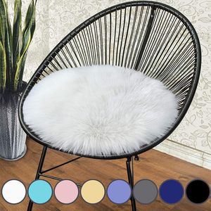 Pillow Mcao Premium Soft High Pile Round Faux Fur Sheepskin Chair Sofa Covers Plush Area Rugs For Bedroom Seat Car Throw TJ3640