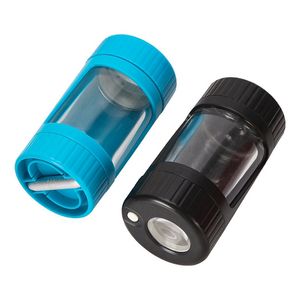 Colorful Multi-function Smoking Herb Tobacco Spice Miller Grinder Storage Bottle Tank USB LED Lighting Seal Stash Case Jar With Catcher One Hitter Pipe