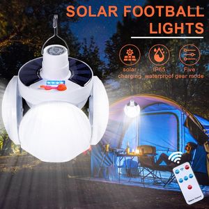 Portable Lanterns LED Folding Solar Light Rechargeable Camping Lamp Emergency Searchlights Outdoor Patio Lighting Home Power Outages Bulb