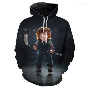 Herren Hoodies 2022 Build Horror Chucky Movie Hoodie Mode 3D-Muster Sweatshirt Herbst Langarm Pullover