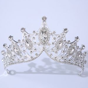 Corona nuziale Copricapo da sposa Oro Argento Colore nero Strass Cristalli Diadema Regina Corone Principessa Diademi Gioielli per capelli da sposa