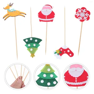 Festivo Supplies Cake Festa de Natal Decorações de dente Picks Merry Picks Sobremsert Decoração de cozimento Decoração Adorn Acessory Ornament