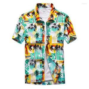 メンズカジュアルシャツメンズシャツ2022年夏のビーチスタイルは、高品質のカミサフローラルマスキュリナ半袖