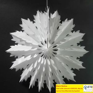 5pcs Christmas Decoration For Home Tissue Paper Snowflake Fans Party Decorations Large Cutout Paper Fans Hanging