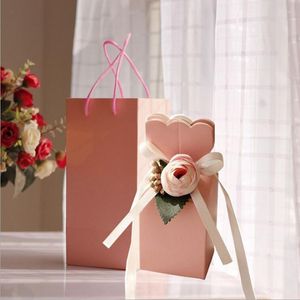 Stile di moda Wrap Wrap 5 PC 10x8x21cm Wedding Candy Box Vase europeo Pink Creative Bag Great Packaging Regali per le vacanze