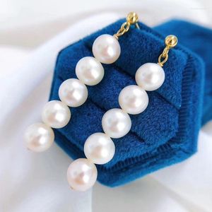 Stud Earrings Natural White Color Round Shape Real Pearl From Freshwater Oyster Handmade Earring With 18k Gold Plating 925 Silver Pin Bridal