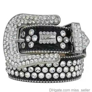 Belts 2023 Designer Bb Belt Simon for Men Women Shiny Diamond Belt Black on Blue White Multicolour with Bling Rhinestones As Gift