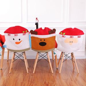 Christmas Decorations Noel Santa Claus Non-woven Dinner Table Red Hat Chair Back Covers Xmas For Home Year