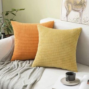 Travesseiro cofreiro macio veludo nórdico capa de almofada decorativa de tamanho grande de milho listrado para sofá de sofá decoração