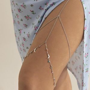 Anklets Bohemian lårkedja Simple Star Body Chains For Women Double-Layer Metal Bodychain Fashion Jewel Ben