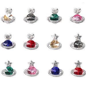 Decorações de arte na unhas Rethes de formato de luxo para jóias de jóias de jóias de diamante azul vermelho rosa Valentine