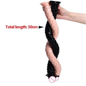 Beauty Items 50cm Super Long Silicone Dildo With Suction Cup Fish Scale Texture Realistic Penis Female Vaginal Masturbation Anal Plug sexy Toy
