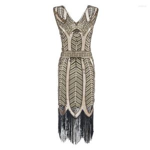Casual Dresses Plus Size Women's Fashion 1920s Flapper Dress Vintage Great Gatsby Charleston Sequin Tassel 20s Party