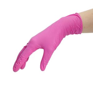 10 pairs Factory Direct Best Selling Cheap Nitrile Gloves Powder Free Pink Non Sterile