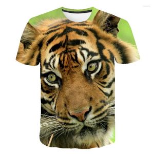 T-shirts pour hommes Personnalité pour hommes Cheetah Funny Animal Leopard Print 3D Printing Shirt Short-Sleeve Summer Loose Mens T-shirt surdimensionné