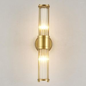 Vägglampor Guldkonce för badrumsmorden belysning över spegelfänga lampor fixtur med glasskugga E14