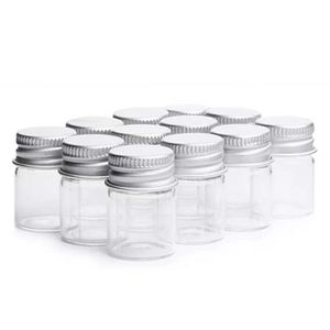 Glass 5ML Jar Bottles With Aluminum Cover Storage Box Case Mini Vials Sample Message Bottle