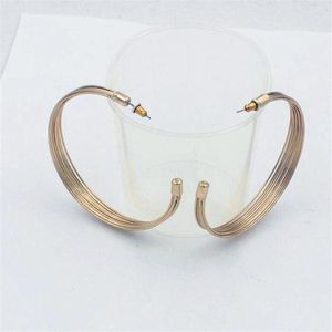 Hoop Earrings 6cm Big For Women Alloy Nickel Free Drop Ship Ok Gold Color Fj541