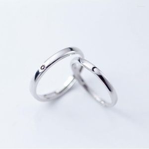 Обручальные кольца 2pcs/set Fashion Simple Sun Moon Minimalist Silver Color Ring Men Женщины Пара обещание обручальные ювелирные изделия