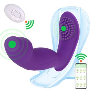 Kosmetyki seksowne zabawki dla kobiet 10 tryby wibrator pochwy stymulator stymulator noszenia automatyczne huśtawka dildo bezprzewodowe sterowanie Bluetooth