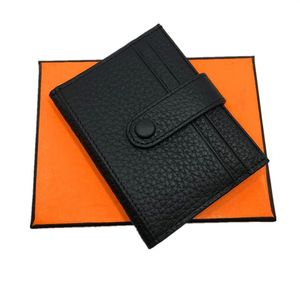 Äkta läder kreditkortshållare plånbok högkvalitativ klassisk hasp designer män kvinnor handväska 2023 nytt mode affärs -ID -innehavare C272K
