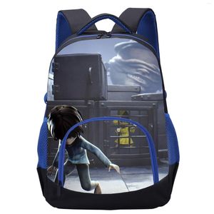 Torby szkolne małe koszmary plecaki dla nastolatków 17 cali 3D obrazek nadruku dla dzieci szkolne chłopcy dziewczyny niebieski duży plecak