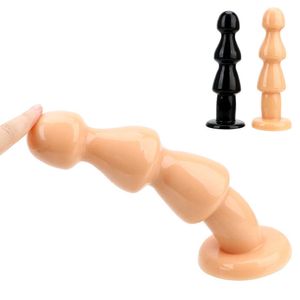 Beauty Items IKOKY Silicone Big Dildo Butt Plug Anal Stimulation Soft Anus Bead Prostate Massager Flexible Huge Size