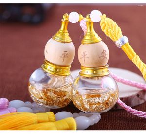 Interior Decorations Chinese Style Hanging Car Pendant Gold Foil Gourd Auto Ornaments Rearview Mirror Decoration Accessories