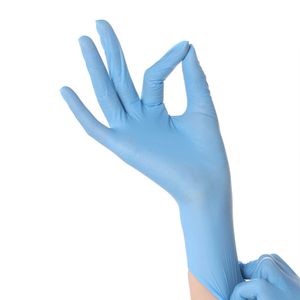 8 par w jednorazowych niebieskich rękawiczkach nitrylowych pudełko nie sterylne