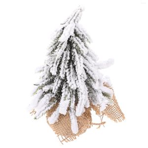 Paintings Tree Christmas Table Decor Snow Mini Centerpieces Tiny Simulated Snowy Artificial Model Trees Base Partywith Fake Brush Bottle