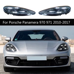 Bilstrålkastare Montering Dynamisk streamer Turn Signal Indicator Front Lamp för Porsche Panamera 970 971 LED -strålkastare dagsljus