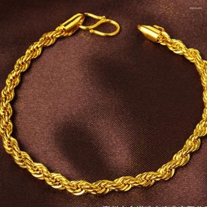 Link Bracelets Twisted Bracelet Chain Yellow Gold Filled Rope For Women Men