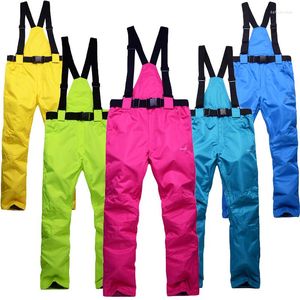 Skiing Pants -30 Women Snow Bibs Winter Outdoor Snowboarding Trousers Waterproof Thermal Belt Ski Pant Strap