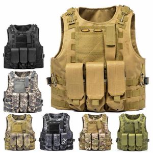 Tactical Vest Molle Combat Assault Plate Carrier Tactical 7 Colors CS Outdoor Clothing Hunting281f