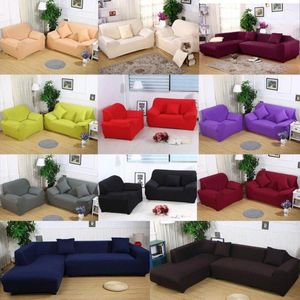 Chair Covers Solid Color Sofa Cover Stretch Fabric Slipcover Elastic Sectional Furniture Protector Couch For 1/2/3/4-seater